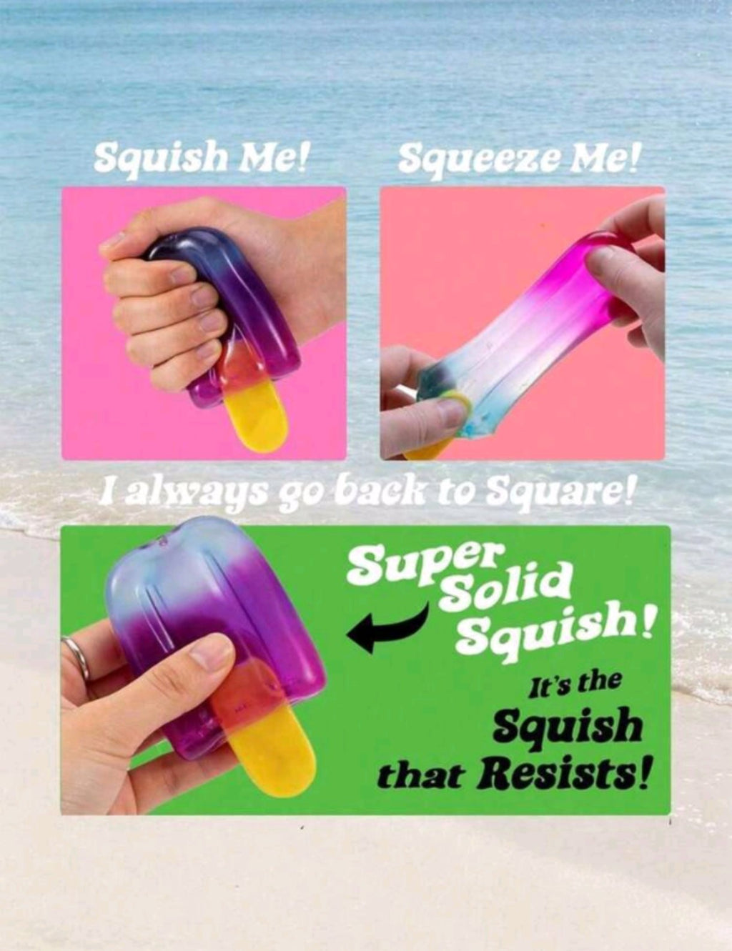 Popsicle Fidget Squishy Toy – Gradient Transparent Ice Cream Stress Relief Ages 3+