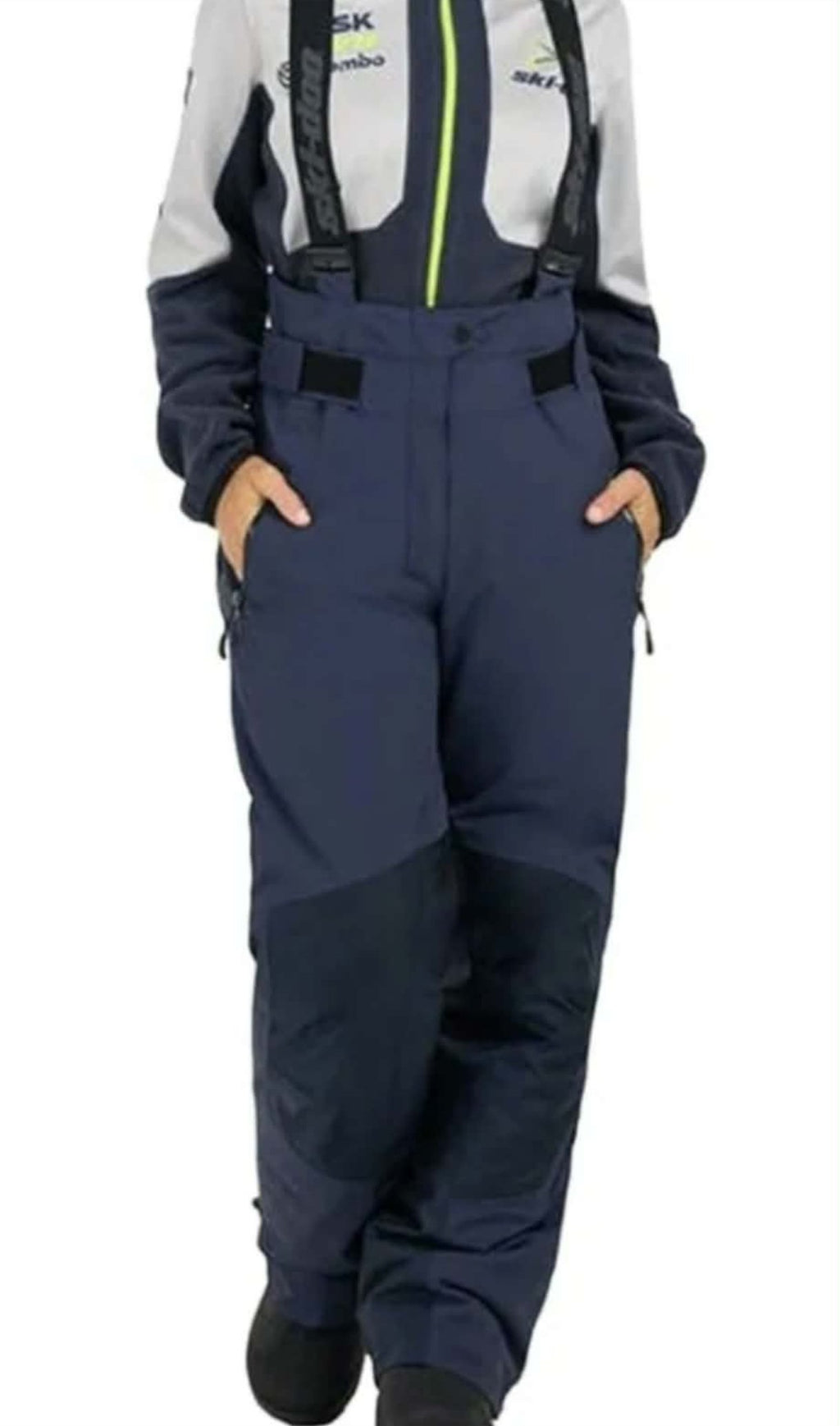 Ski-Doo Women's Navy Snow Bib Pants with Float System Waterproof Insulated XL & L