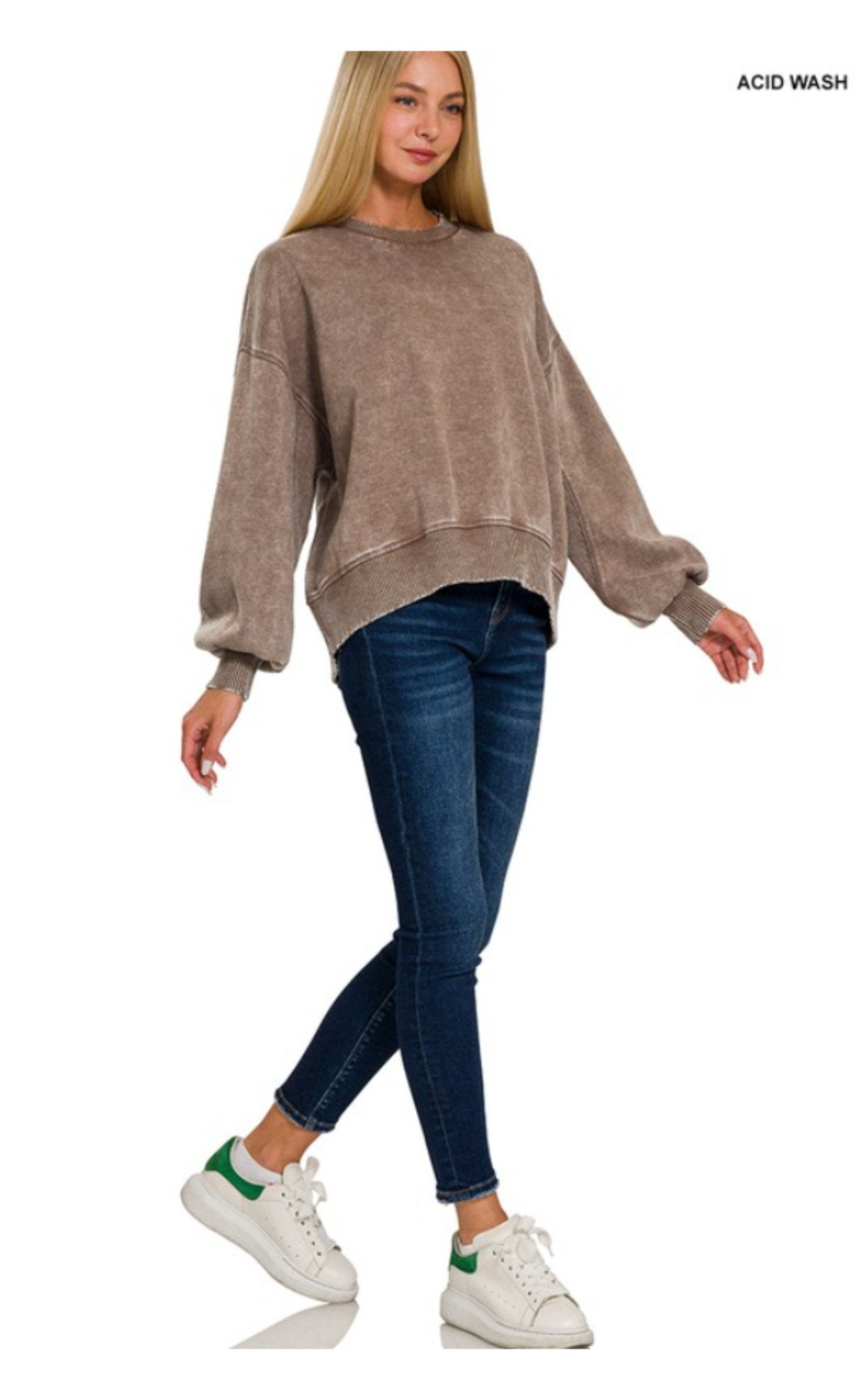 The Perez Collection™ Acid Wash Fleece Oversized Pullover | Cozy Boutique Sweatshirt