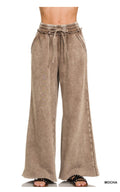 The Perez Collection™ Acid Wash Fleece Palazzo Sweatpants | Cozy Wide Leg Lounge Pants