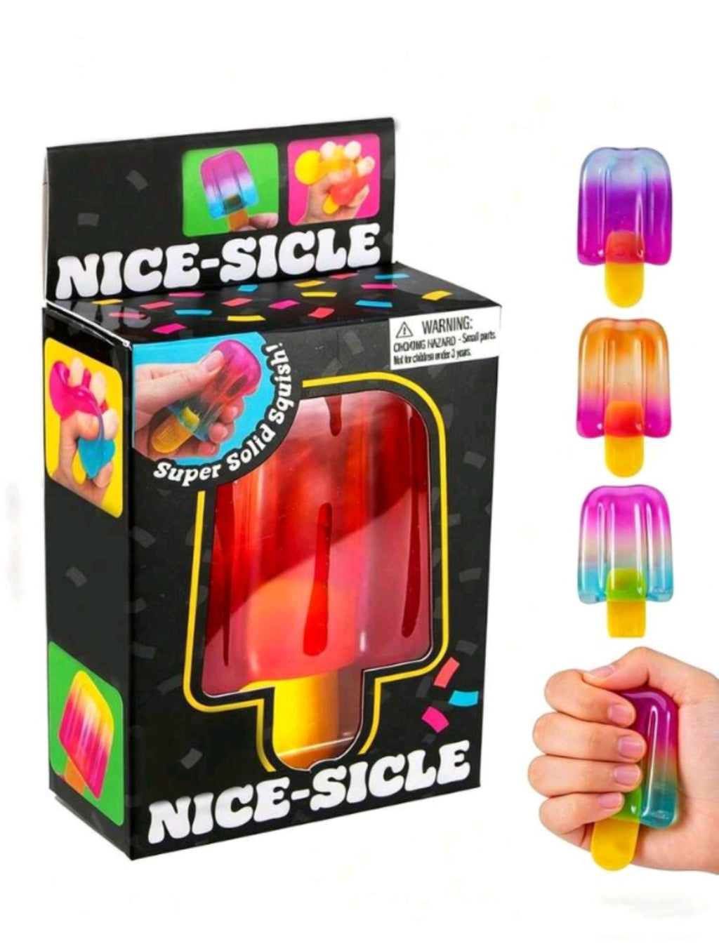 Popsicle Fidget Squishy Toy – Gradient Transparent Ice Cream Stress Relief Ages 3+
