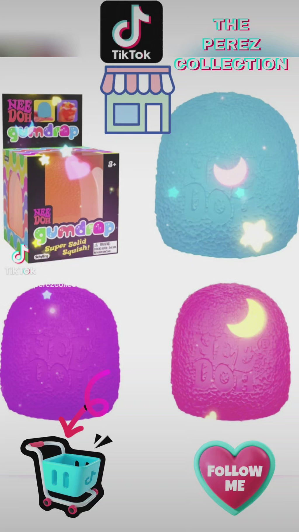 NeeDoh Gumdrop Super Solid Squish Squeeze Toy Purple Ages 3+ MPN 26009HY