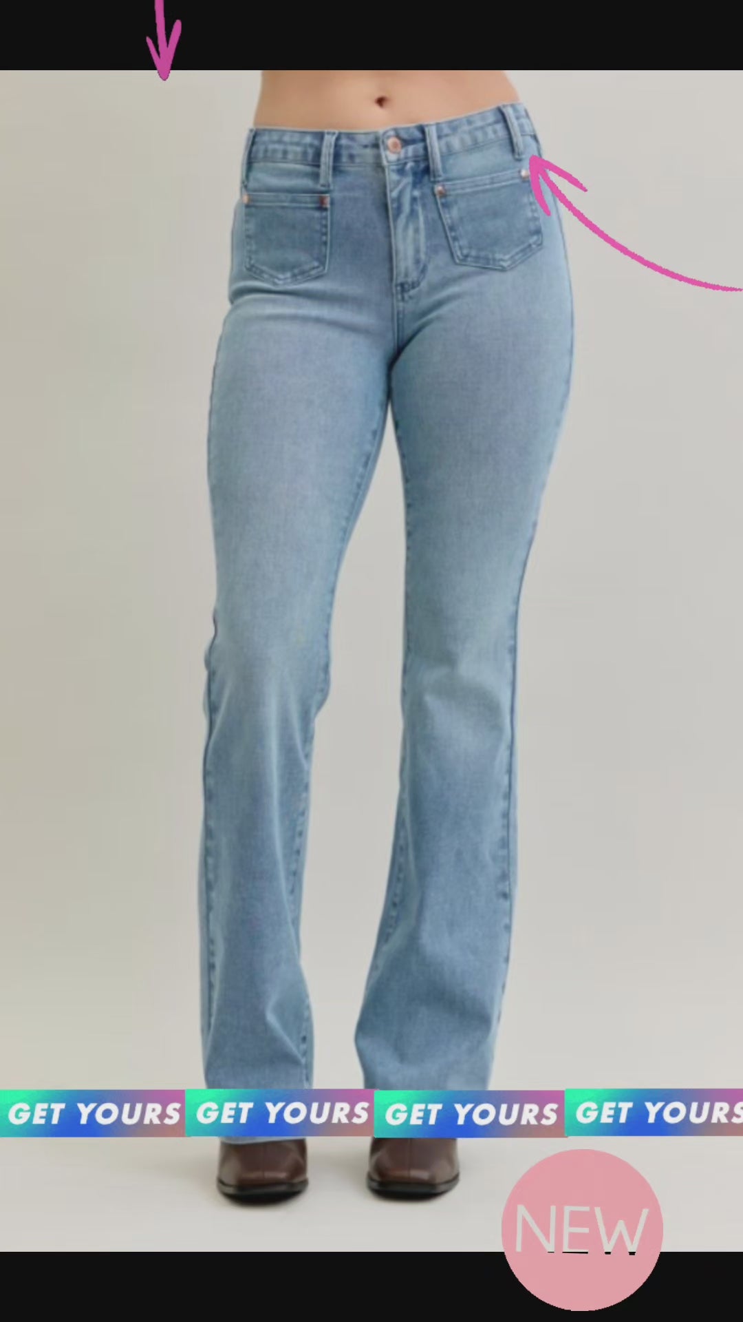 Judy Blue MR Bootcut Contrast Wash Jeans