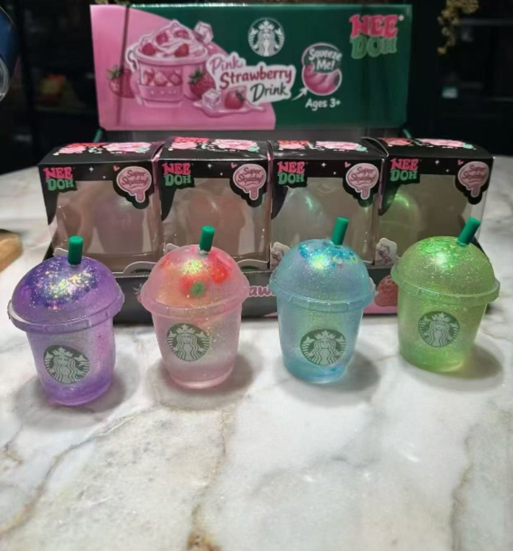 Glitter Drink Cup Slow-Rise Squishy Fidget Toy – Assorted Colors