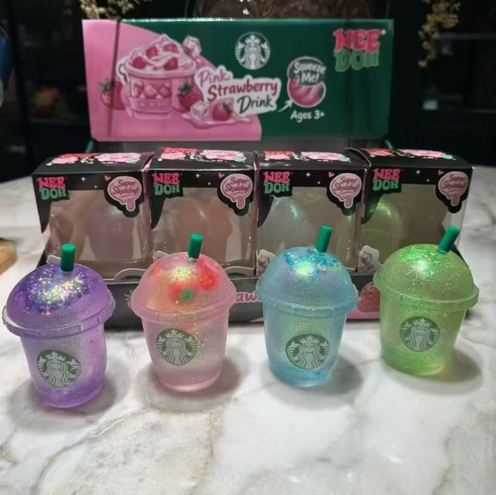 Glitter Drink Cup Slow-Rise Squishy Fidget Toy – Assorted Colors